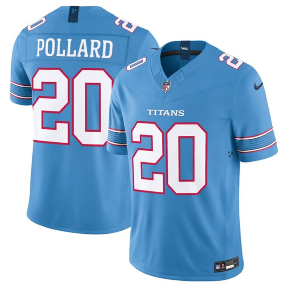 Can Select Mens Youths  Tony Pollard Light Blue Stitched Jersey Vapor